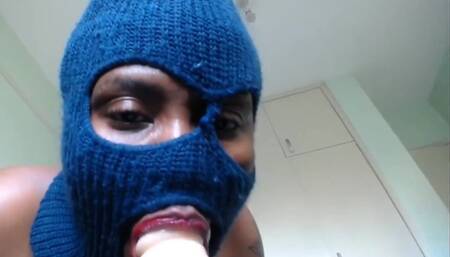 Ass to Pussy Riding Sucking Monster Dildo