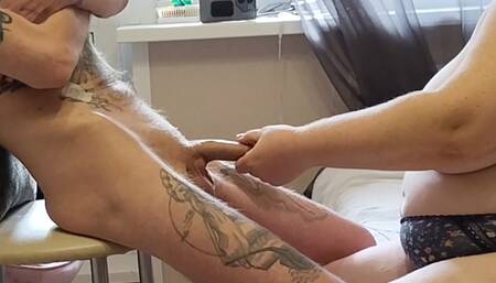 Mother-in-law sucks cock until I cum in her mouth