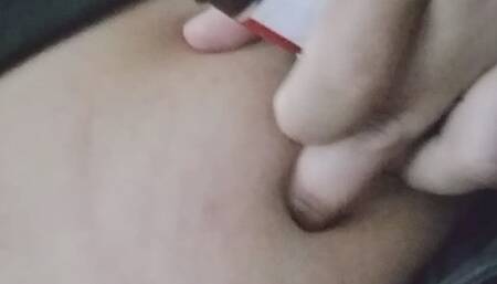 A belly button play secretly