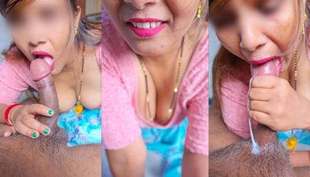 Delhi hot wife xxx real blowjob video, she got accidently cum in mouth and she enjoy his Hot Cum.