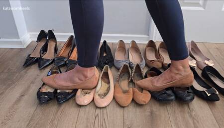 Trying on 12 Pairs of Well Worn Flats and Walking all Over Them