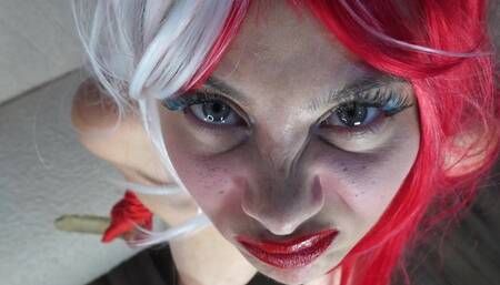 my stepsister makes eye contact videos and makes silly faces and ahegao faces grimaces phlegm faces and ignoring in multi fetish