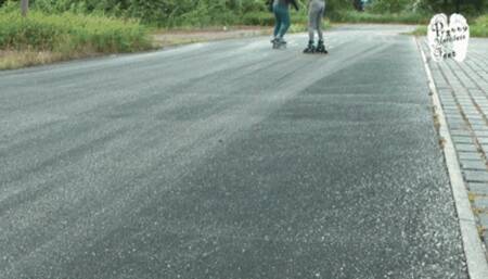 Filled Tetrapacks under Rollerskates 4