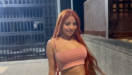 Hot Latina Redhead with Perfect Tits and White Toes Takes a Trip to the Sex Shop