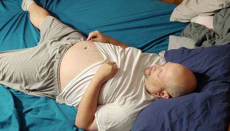Chubby Guy Strips and Cums