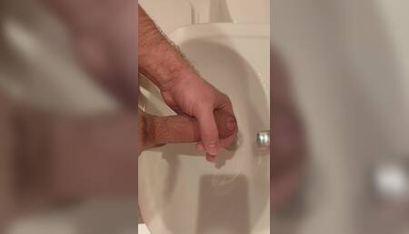 Guy jerking off his pussy