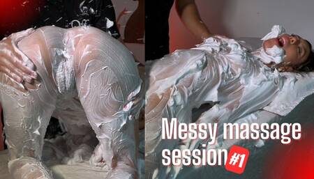 A private masseur surprises me with shaving cream