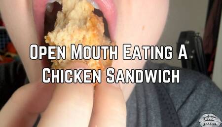 Phoenix Bates Eating A Chicken Sandwich Open Mouth Chewing 1080p - Mukbang - Messy Eating - Mouth Sounds