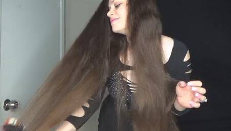 Hair Brushing Seduction In Black (MP4) ~ MissDias Playground