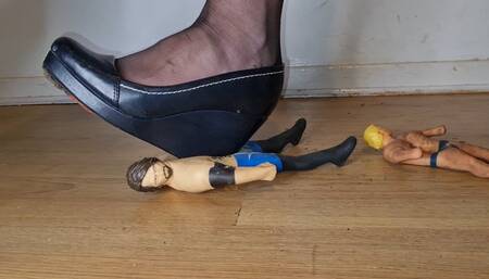 Chris and His Friend Get Crushed Flat Under my Wedges