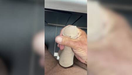 Nylon sock jerk off