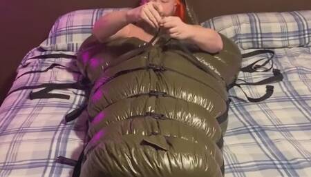 Self Bondage in Down-Filled Bondage Bag