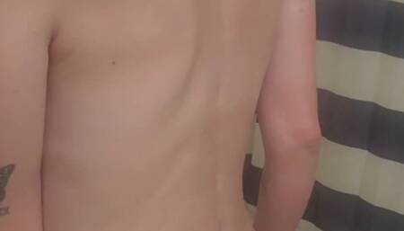 Slow Strip and Tit Tease Erotic Saliva Play