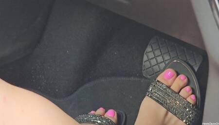 Driving Skoda Scala in Shiny Sandals