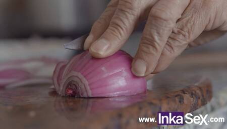 Russian Stepmother Seduces Peruvian Stepson while Husband Prepares Ceviche