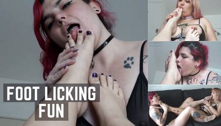 Foot licking fun