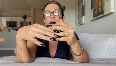 Sexy n Powerful Long Black Nails