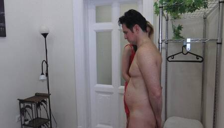 Red Nylons Brat Princess dominate slave with teasing milking no cum after punishment lessionswmv
