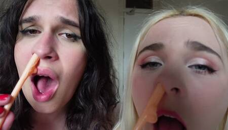Dick Straws in Our Nose - Dick Straws Nose Fetish, Sneezing and Softcore