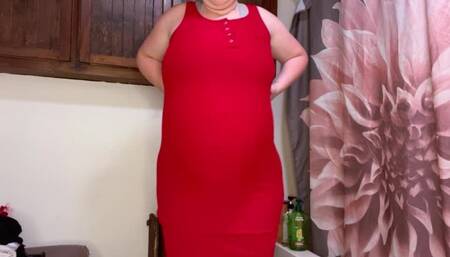 30 Week Pregnant Tight Red Dress