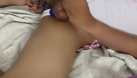 Sissy Tgirl Teases Her Ass With Vibrating Cockring Till Orgasm