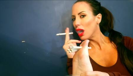 Charlie Monaco: Foot Smoking Humiliation Smoking 4 at a time with my humiliated foot slave cigarette holder