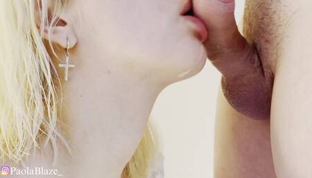 ASMR, lots of saliva, sloppy and facialization