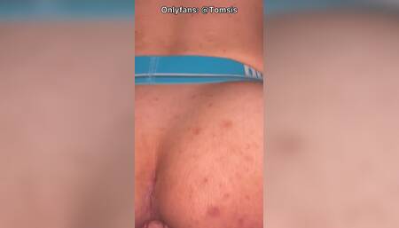 Twink with Big Ass Rides a 25 Cm Transparent Dildo