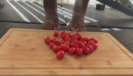 TEAL REVEL - Sweaty Post-Workout Tomato Sploshing ASMR: Dirty Sole Crush, Taste Tease, and Cherry Chaos