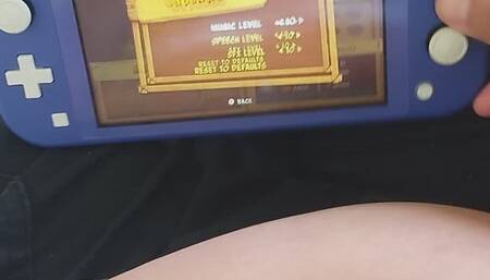 Laying in the hammock with my switch nintendo and