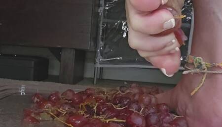 Crushing grapes with my sexy barefeet