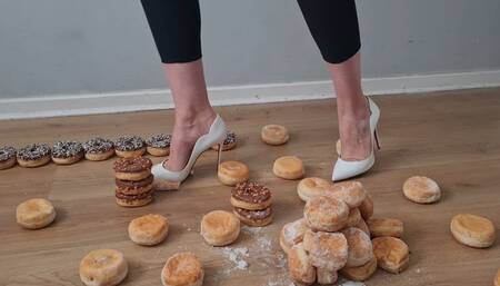 Mass Doughnut Crushing Under 8 Pairs of Sexy Heels, Boots & Flats