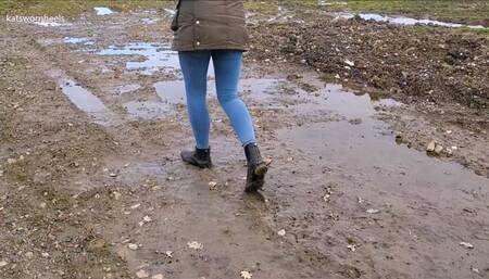Getting my Equestrian Jodphur Ankle Boots Muddy for a Boot Licker to Clean