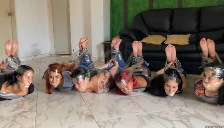 Six Girls Tied Up, Gagged and Hogtied by Mary the Catgirl! (4K Ultra HD)