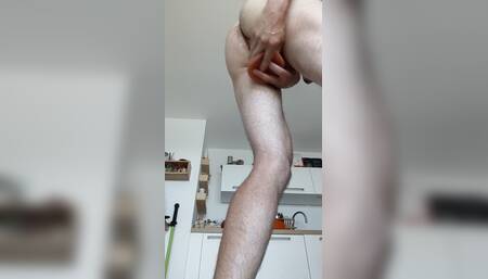 Fisting Myself Standing up