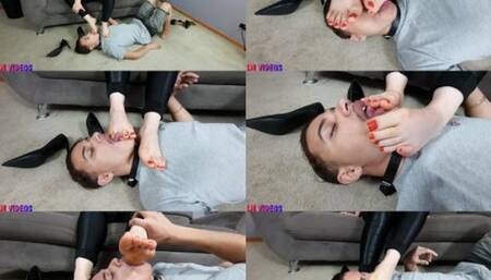 CUTE BOY SLAVE OF MY FEET - GODDESS LETICIA MILLER & CUTE BOY GUI PAIVA - EXCLUSIVE LM VIDEOS AUGUST 2025 - NEVER PUBLISHED - CLIP 5