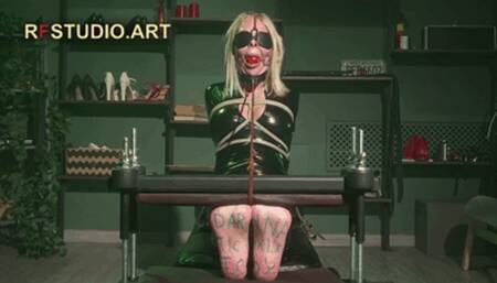 Darina - A Tickle Toy - Catsuit, Toe Press, Ballgag, Blindfolds and Nosehook (FULL HD MP4)