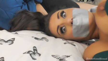 Bella & Valentina in: "Mmmrrmmpphhh! Weerrrr iiinnn eeeerree!!!" Gorgeous Pin-Up Reporters Beauties Writhe Bound & Gagged Behind the Locked Door! (HD)