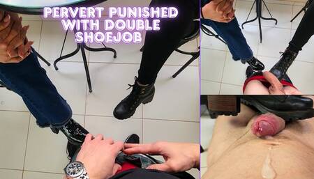Lytta and Mia Luxx - Sexy Dominant Double Boots Shoejob - Pervert Punished by Sexy Boots CBT & Shoejob Until He Cums POV - FOOTJOB - SHOEJOB - BOOTS - FOOT DOMINATION - FEMALE DOMINATION - FEMDOM - CBT - CUMSHOT - BALLBUSTING - POV - FOOT WORSHIP -