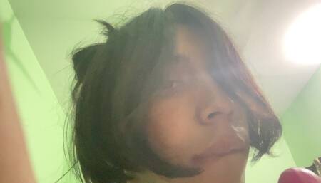 Playful fanboy playing with new sex toy imaging their big brother