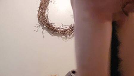 Sissy with a tail cums with a buttplug