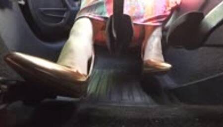 Maria’s Revving Revenge in Gold Stilettos - Pedal View