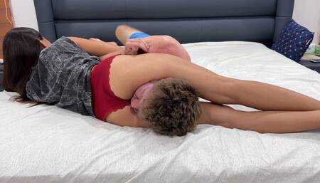 Humiliated Husband In Head Scissors | FHD