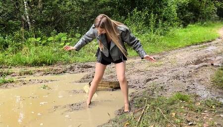 High Heels in the Forest, Muddy High Heels, High Heels Sinking in Mud, Wrecked High Heels