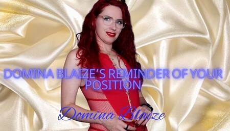 Domina Blaize’s Reminder of Your Position audio