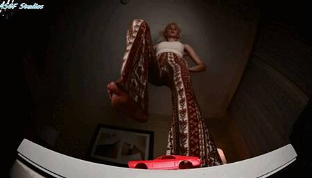 GIANT BLONDE towering soles will crush your car!! - MOV