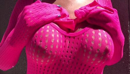 Italian Big Tits Milf Artemisia Love Hot Solo Big juicy Boobs Bouncing Session outdoor water play