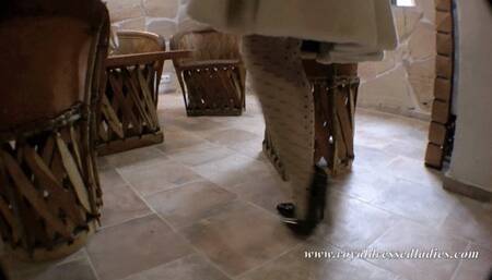 Pretty woman in fur shows her hot side Part 1