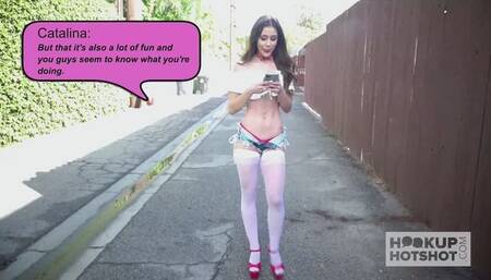 Tiny Catalina Ossa Likes To Suck Bryan Gozzling's Ass & Cock!