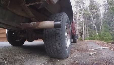 Revving Agressive Revving Ford F150 Exhaust View